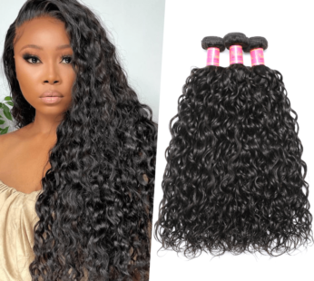 4 Bundles Indian Water Wave Virgin Hair Weave Remy Indian Human Hair